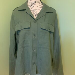 Green Army Shacket